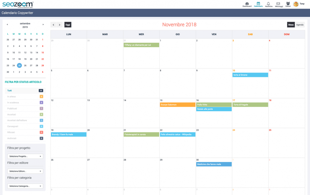 Calendario copywriter SeoZoom